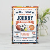 Persoonlijke All-Star Printable Sport MVP Party Kaart (Staand voorkant)
