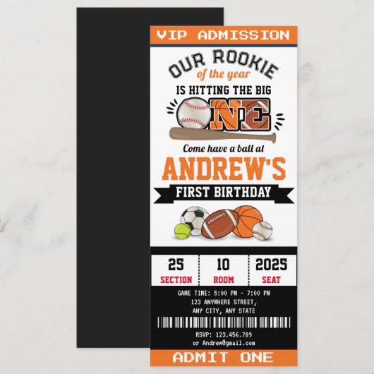 Persoonlijke All Star Sport Eerste Uitnodiging Ver (Voorkant / Achterkant)