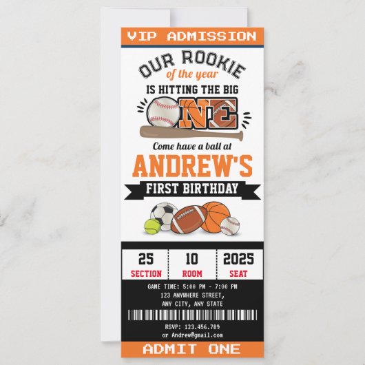 Persoonlijke All Star Sport Eerste Uitnodiging Ver (Voorkant)