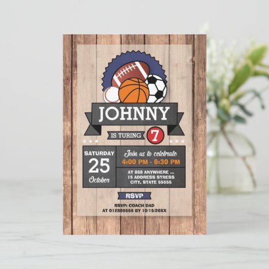 Persoonlijke All Star Sport Verjaardagsfeestuitnod Kaart (Staand voorkant)