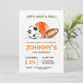 Persoonlijke All Star Sport Verjaardagsfeestuitnod Kaart (Staand voorkant)