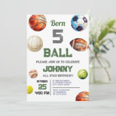 Persoonlijke All Star Sport Verjaardagsfeestuitnod Kaart (Staand voorkant)