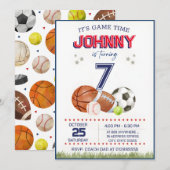 Persoonlijke All Star Sport Verjaardagsfeestuitnod Kaart (Voorkant / Achterkant)