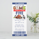 Persoonlijke All Star Sports Ticket Verjaardag Kaart (Staand voorkant)