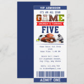 Persoonlijke All Star Sports Ticket Verjaardag Kaart (Voorkant / Achterkant)