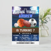 Persoonlijke All Star Sports Verjaardag uitnodigin Kaart (Staand voorkant)