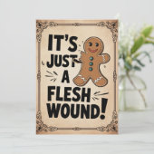 Persoonlijke "Alleen een vleeswond" grappige vinta Feestdagenkaart (Staand voorkant)