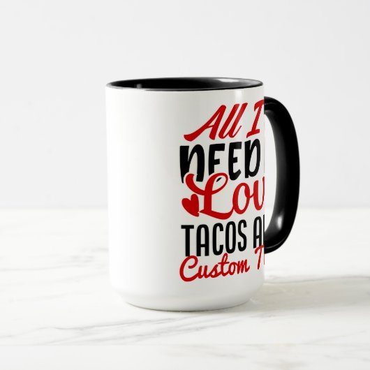 Persoonlijke alles wat ik nodig heb: liefdesvideo' mok (Voorkant rechts)