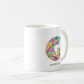 Persoonlijke Alphabet G Bloem Monogram Koffiemok (Voorkant rechts)