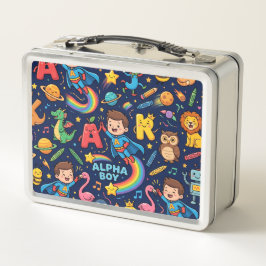 Persoonlijke Alphaland Kids Lunch Blauwe Doos staa