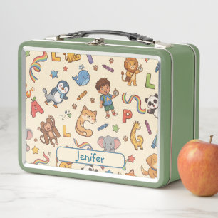 Persoonlijke Alphaland Kinderen Lunchbox Groen