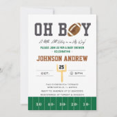 Persoonlijke American Football Baby Shower Kaart (Voorkant)