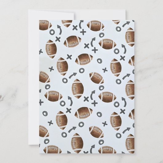 Persoonlijke American Football Baby Shower Kaart (Achterkant)