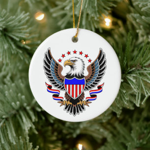 Persoonlijke Amerikaanse 250e verjaardag Keramisch Ornament