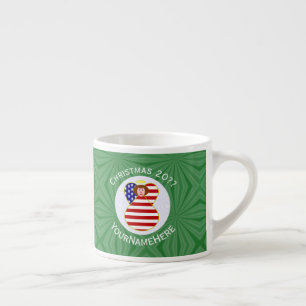 Persoonlijke Amerikaanse engel kerst vlag rode har Espresso Kop
