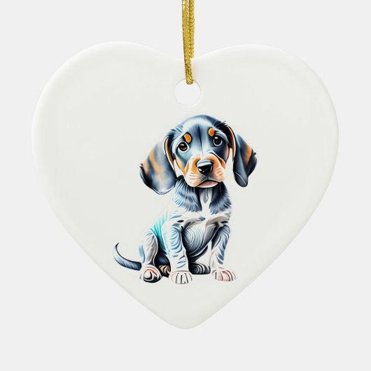 Persoonlijke Amerikaanse Engelse Coonhound Puppie Keramisch Ornament (Voorkant)