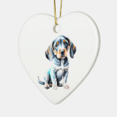 Persoonlijke Amerikaanse Engelse Coonhound Puppy H Keramisch Ornament (Links)