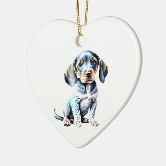 Persoonlijke Amerikaanse Engelse Coonhound Puppy H Keramisch Ornament (Links)