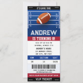 Persoonlijke Amerikaanse Football Ticket Verjaarda Kaart (Voorkant)