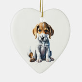 Persoonlijke Amerikaanse Foxhound Puppy Keramisch Ornament (Rechts)