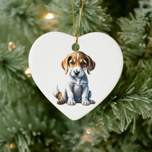 Persoonlijke Amerikaanse Foxhound Puppy Keramisch Ornament (Boom)