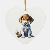 Persoonlijke Amerikaanse Foxhound Puppy Keramisch Ornament (Voorkant)