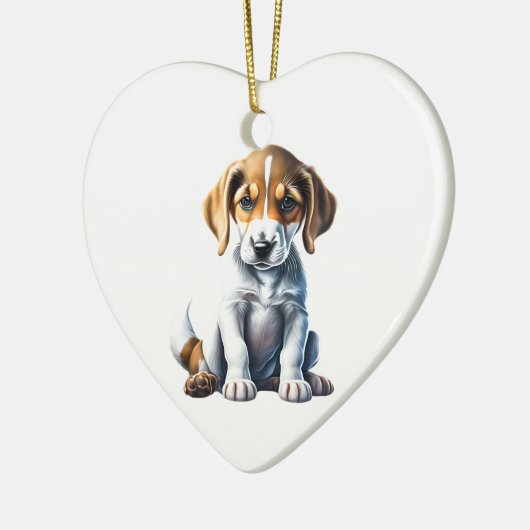 Persoonlijke Amerikaanse Foxhound Puppy Keramisch Ornament (Links)
