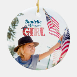 Persoonlijke Amerikaanse Girl keramische kerstvers Keramisch Ornament