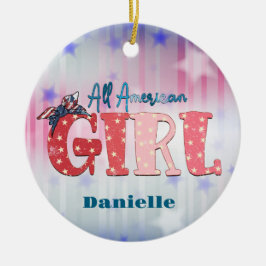 Persoonlijke Amerikaanse Girl keramische kerstvers Keramisch Ornament