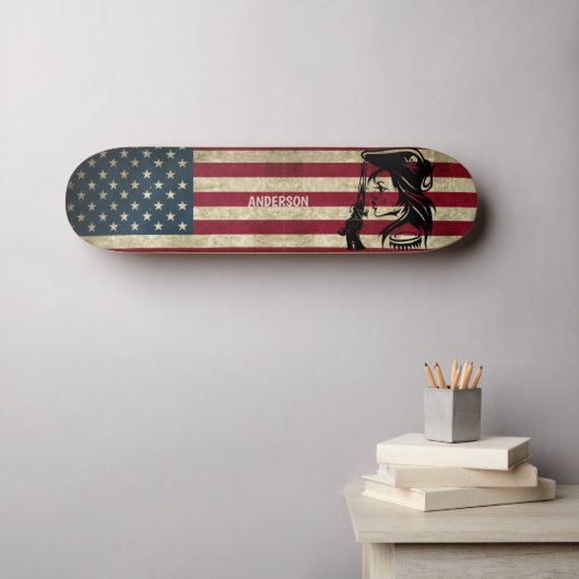 Persoonlijke Amerikaanse piraat Lady Persoonlijk Skateboard (Muurkunst (Horizontaal))