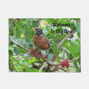 Persoonlijke Amerikaanse Robin-Backyard Bird Doorm Deurmat