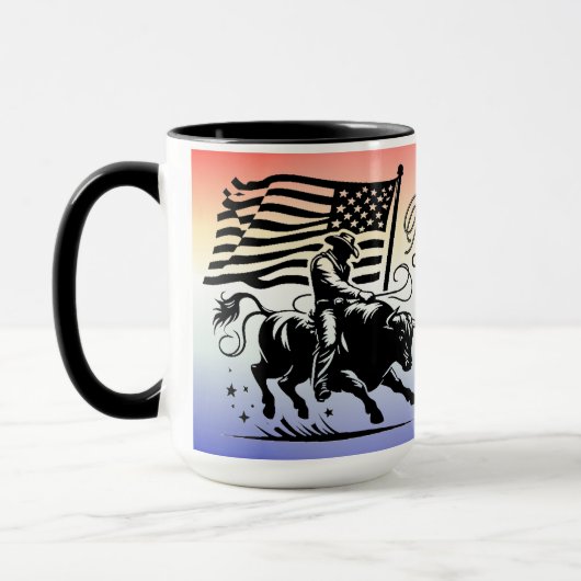 Persoonlijke Amerikaanse Stierrenrijder Rodeo 2 Mok (Links)