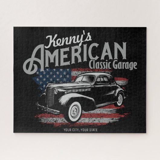 Persoonlijke Amerikaanse Vintage Klassieke Autogar Legpuzzel (Horizontaal)