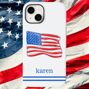 Persoonlijke Amerikaanse vlag Case-Mate iPhone 14 Hoesje