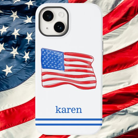 Persoonlijke Amerikaanse vlag Case-Mate iPhone Case
