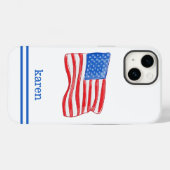 Persoonlijke Amerikaanse vlag Case-Mate iPhone Case (Achterkant (horizontaal))