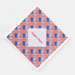 Persoonlijke Amerikaanse vlag getegeld Servet
