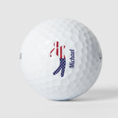 Persoonlijke Amerikaanse Vlag Golf Speler Golfballen (Voorkant)