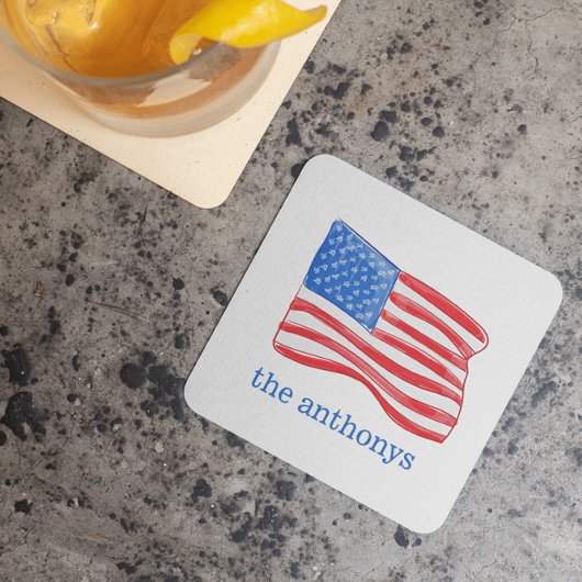 Persoonlijke Amerikaanse Vlag Kartonnen Onderzetters