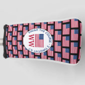 Persoonlijke AMERIKAANSE Vlag Monogram Putter Golfheadcover (Voorkant)