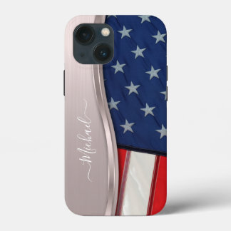 Persoonlijke Amerikaanse vlag nep rose goud metaal Case-Mate iPhone Case