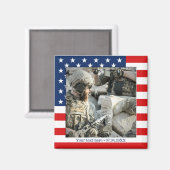 Persoonlijke Amerikaanse vlag Patriot Photo Magnet (Voorkant / Achterkant)