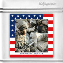 Persoonlijke Amerikaanse vlag Patriot Photo Magnet