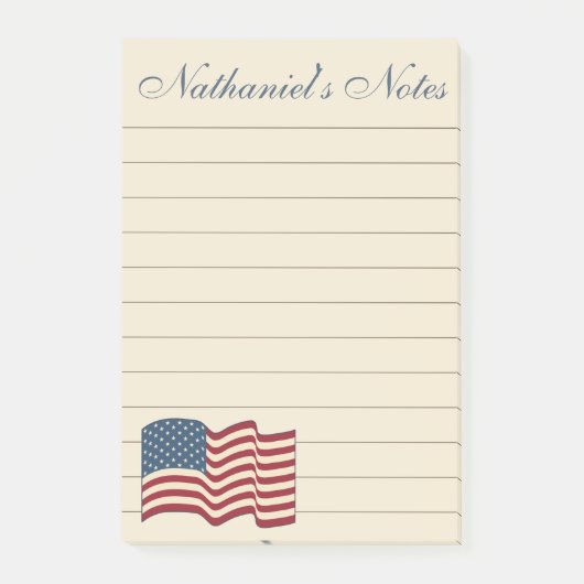 Persoonlijke Amerikaanse Vlag Post-it-blokjes Cade Post-it® Notes (Voorkant)