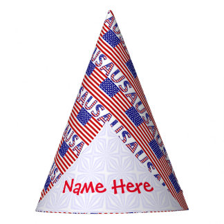 Persoonlijke Amerikaanse vlag tegel papier Feesthoedjes