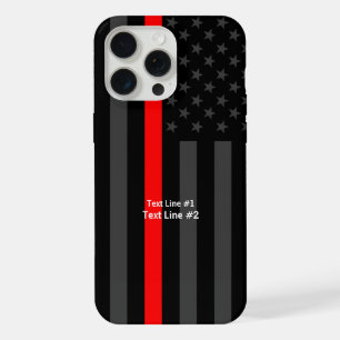 Persoonlijke Amerikaanse vlag Thin Red Line symbol iPhone 15 Pro Max Case