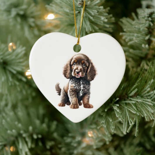 Persoonlijke Amerikaanse Water Spaniel Puppy Keramisch Ornament (Boom)