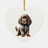 Persoonlijke Amerikaanse Water Spaniel Puppy Keramisch Ornament (Voorkant)