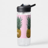 Persoonlijke Ananas op Pastelroze Waterfles (Links)