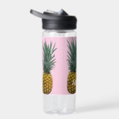 Persoonlijke Ananas op Pastelroze Waterfles (Rechts)